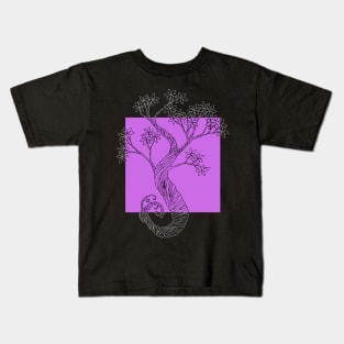 Purple Square Ink Tree Kids T-Shirt